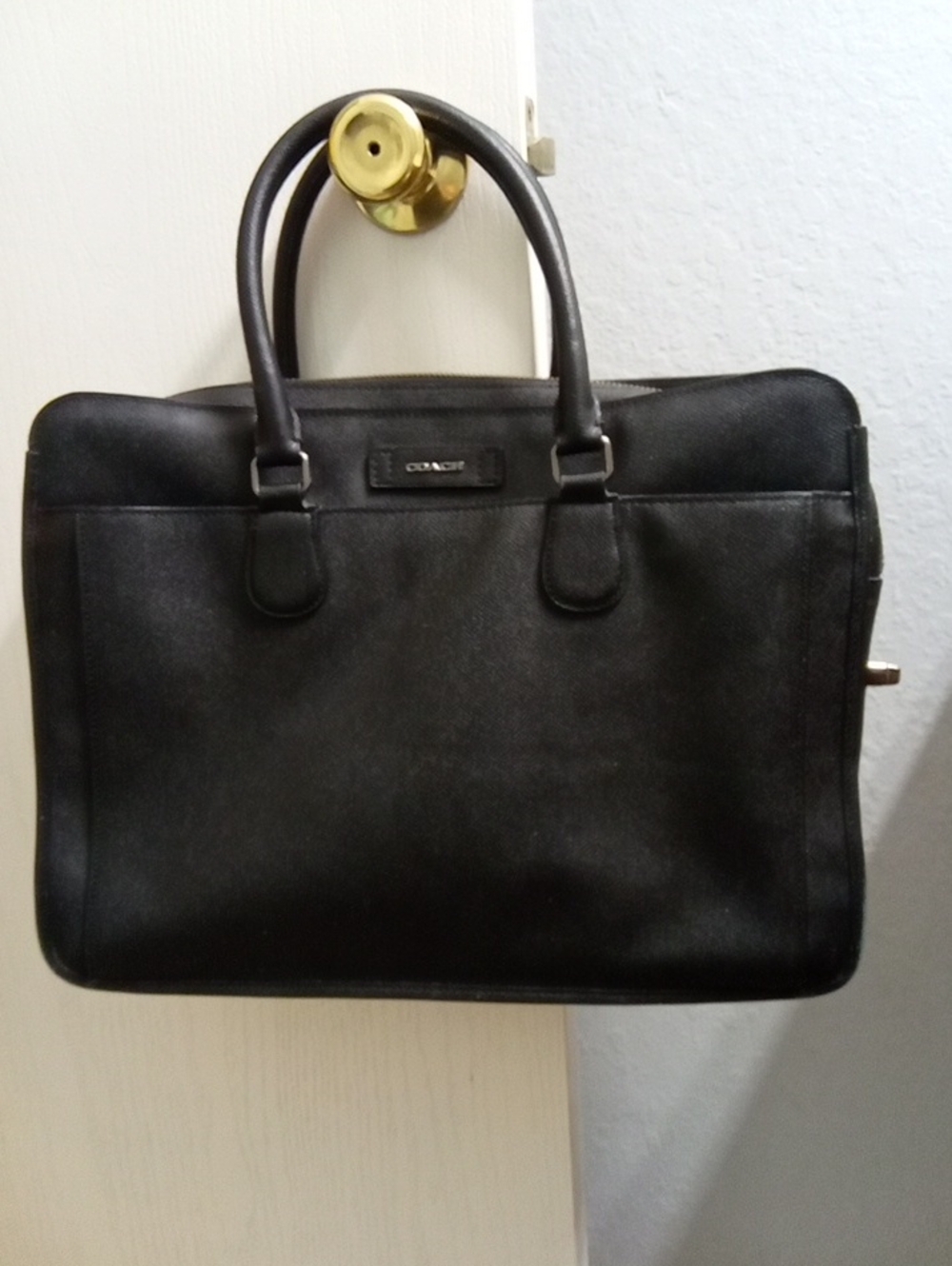 Coach Black Leather Men's Briefcase